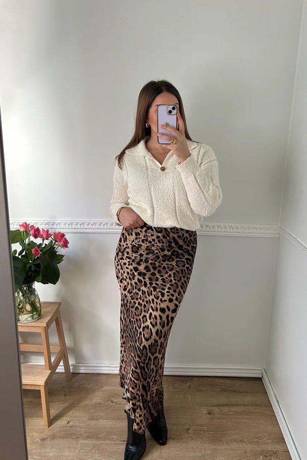 Leopard Satin Maxirock