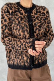 Leoparden Fransen Cardigan