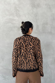 Leoparden Fransen Cardigan