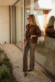 Leopardprint High-Rise Flare-Hose