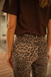 Leopardprint High-Rise Flare-Hose