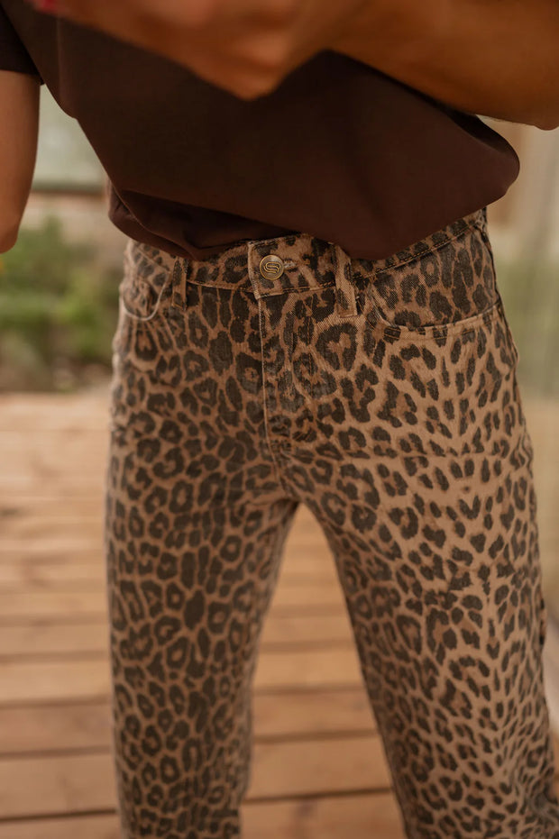 Leopardprint High-Rise Flare-Hose