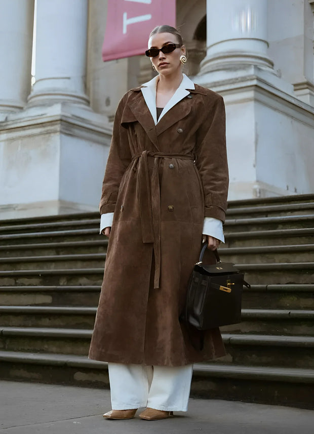 Harlow Wildleder-Trenchcoat